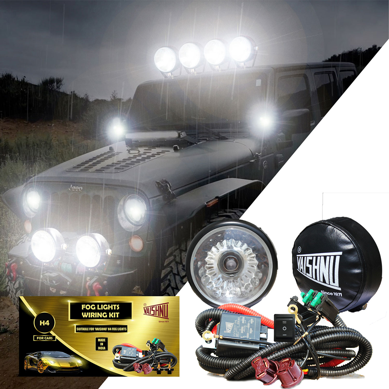 HIGH POWER FOG LIGHTS For Cars SUV S With 130 90 Watt Combo Set