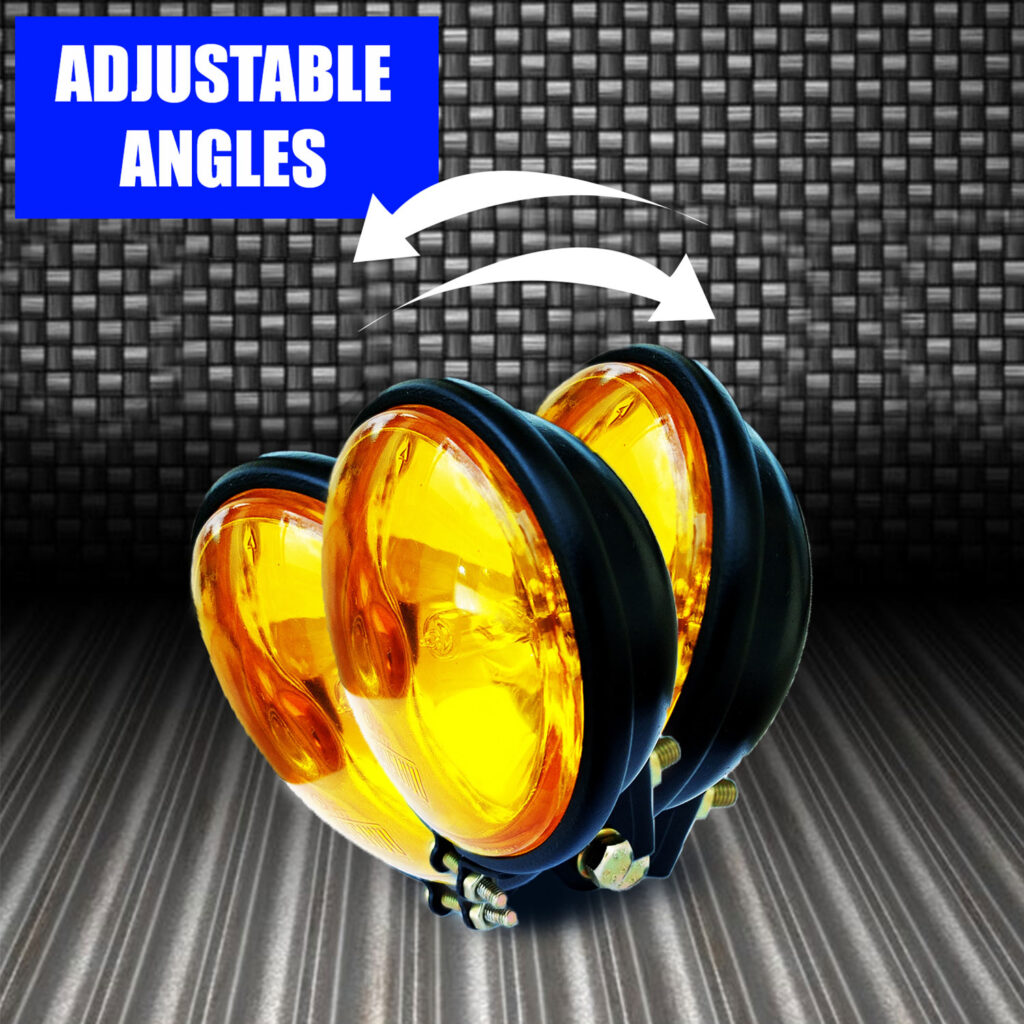 Amber Yellow Fog Lights Matt Black For Royal Enfield Made In India