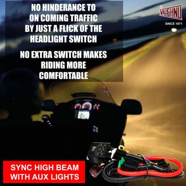 Wiring harness for Auxiliary Light & Headlight High Beam Sync