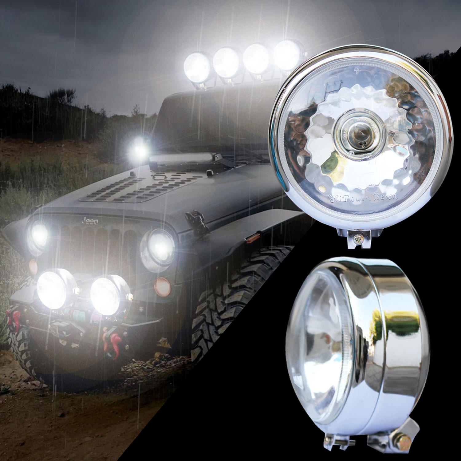 High Power Fog Lights Chrome For Cars SUV s With 130 90 Watt Bulbs High Power Fog Lights Chrome For Cars SUV s With 130 90 Watt Bulbs