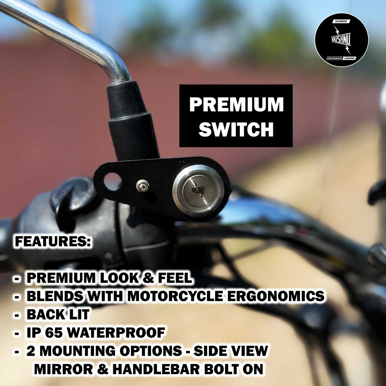 VAISHNU Premium ON/ OFF Switch for Motorcycles | LED Back Light
