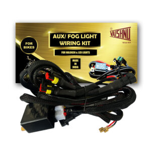 Fog light wiring harness for motorcycles